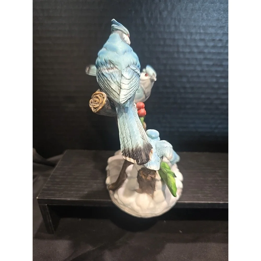 Wintertime Woodland Blue Jays Figurine 7